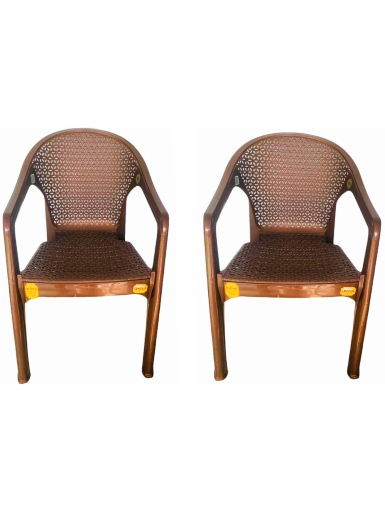 ANMOL TYCON Brown Chair Fully Comfort and Weight Bearing Capacity 150 kg Outdoor Chair Plastic Outdoor Chair (Brown, Pre-Assembled) (Pack of 2)-image-35