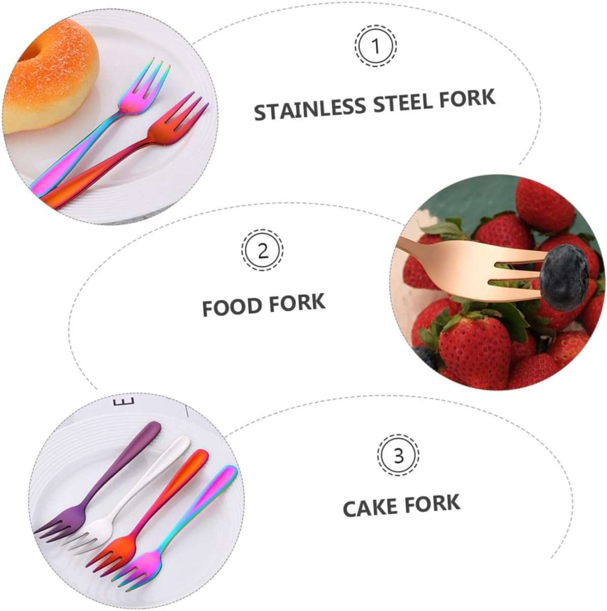 ULTECHNOVO 8pcs Stainless Steel Dessert Forks Mini Cake and Fruit Forks for Home Kitchen Restaurants Seafood Appetizers and Easy to Clean