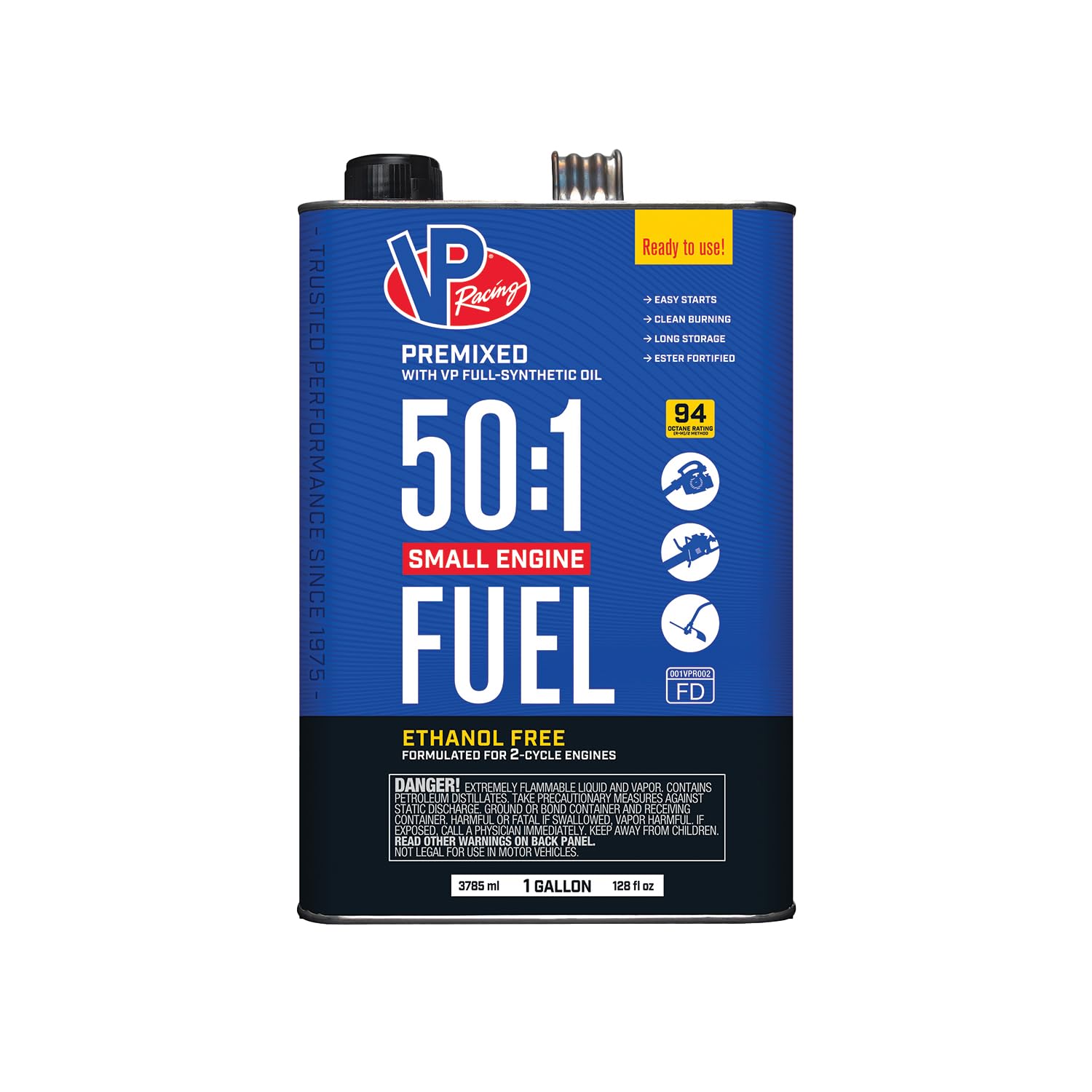 VP Racing Fuels 6231, Ready to Use, 50:1 Premixed 2-Cycle Small Engine Fuel (SEF) - Gallon