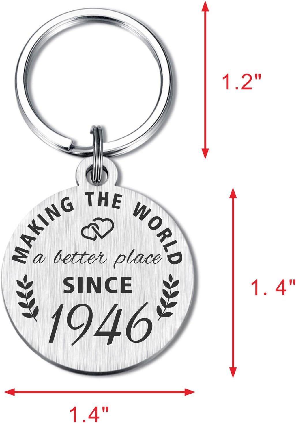 ABNTY 80th Birthday Gifts for Women Men, 80 Year Old Birthday Keychain, Born in 1946 Gifts, 1946 Birthday Decorations - Image 5