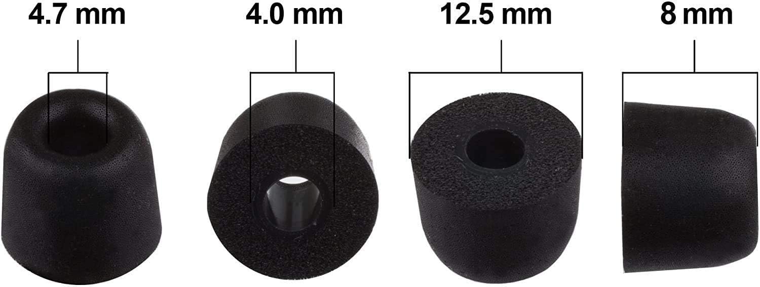 FX4.0 (M) 4 Pairs of Memory Foam in Ear Earphone Medium Size Earbuds. Replacement Ear Tips for All Popular in-Ear Headphones. Black image 3