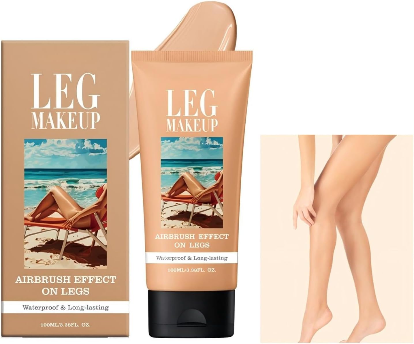 Waterproof Leg Makeup Cream – Cover Veins, Stretch Marks | Natural Finish, Long-Lasting, 3 Shades