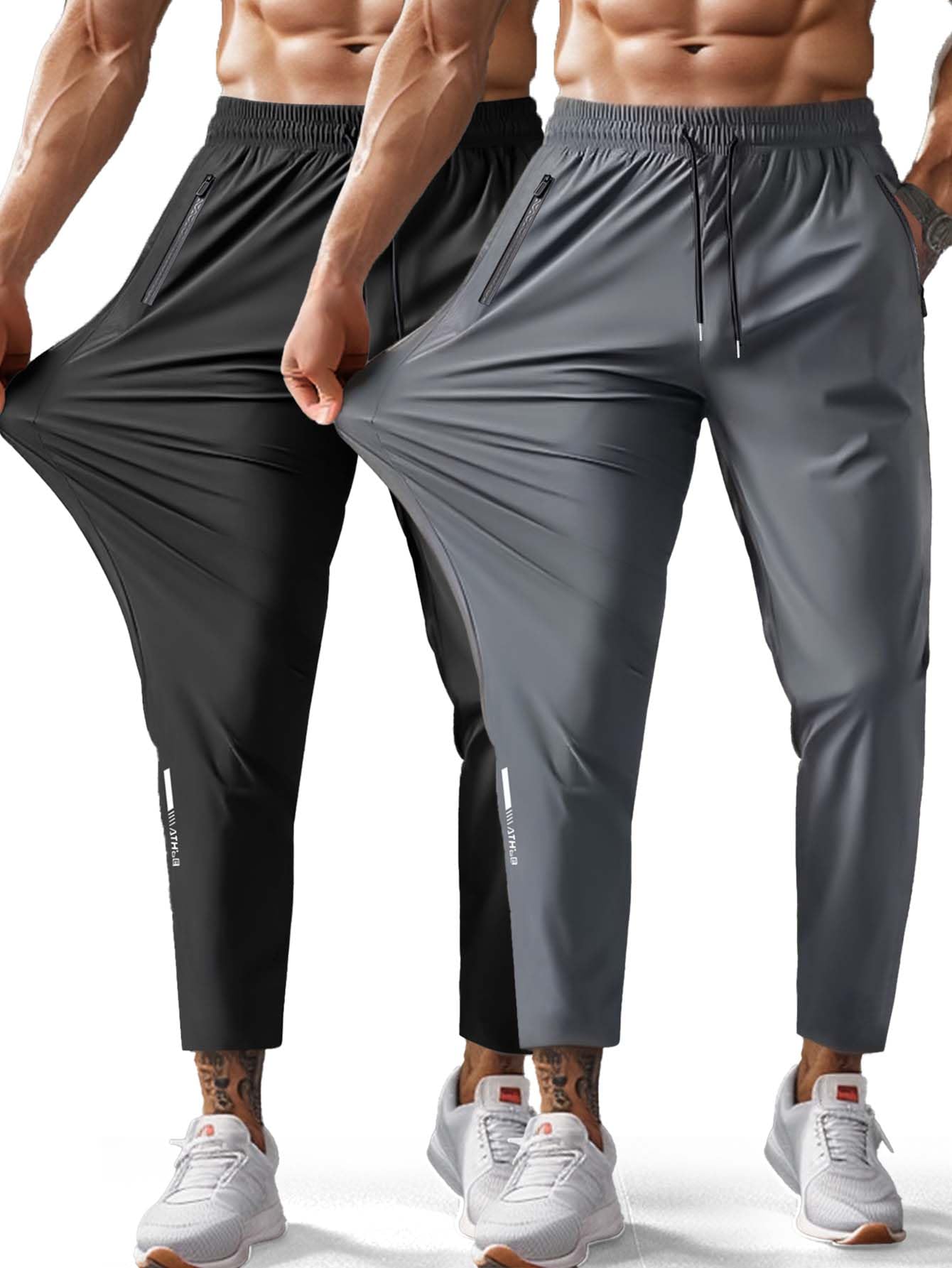 Hidkat Herren-Wanderhose, schnelltrocknend, leicht, Sweathose, Outdoor-Angelhose, wasserabweisend, mit Reißverschlusstaschen