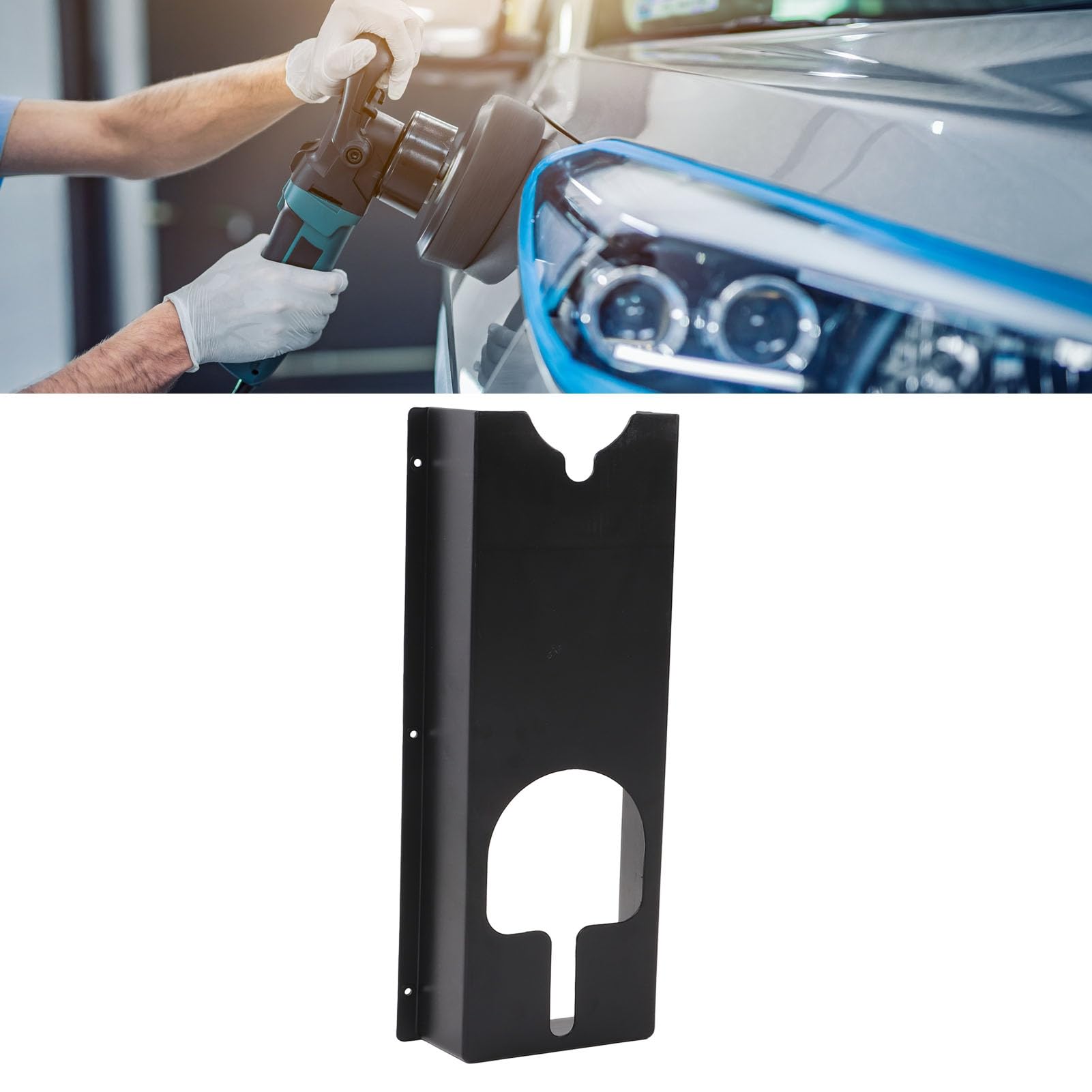 Keenso Stojak na polerkę samochodową ABS Montowany na ścianie Uchwyt polerkę do Narzędzi dla Mechaników Samochodowych Oszczędzający Miejsce Stojak do Przechowywania dla Warsztatów Garażowych Detailers