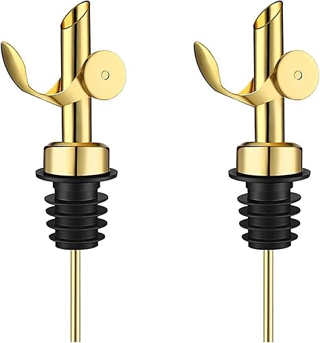 2 vertedores de acero inoxidable, boquilla de apertura y cierre automáticos, boquilla de aceite de oliva, boquillas de vertido, para aceite de