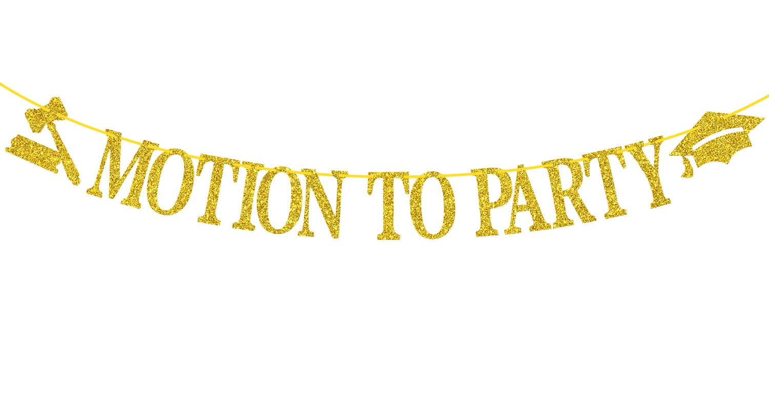 AeryourtarMotion to Party Banner, Future Lawyer, Born to Argue, Class of 2024 Law School/College Graduation Party Decorations Supplies, Gold Glitter
