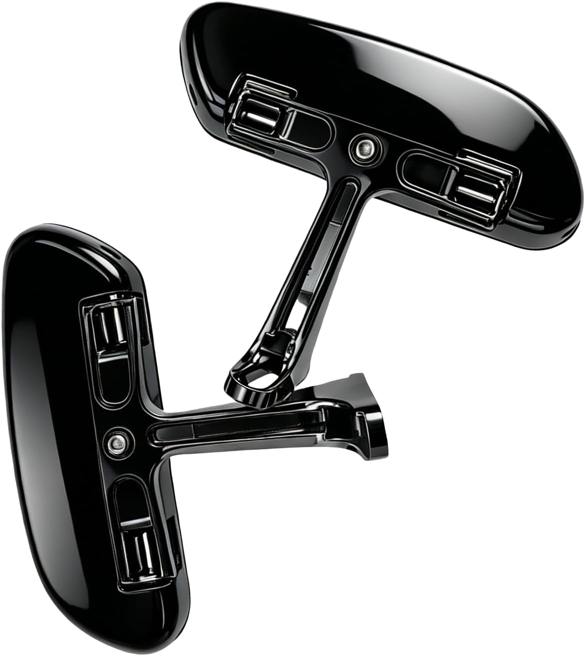 Passenger Floorboards Motorcycle Footboards with Adjustable Mount Bracket Fit For Harley Touring Streamline Style Street Glide Road King Road Glide Electra Glide Ultra Classic 1993-Later Gloss Black