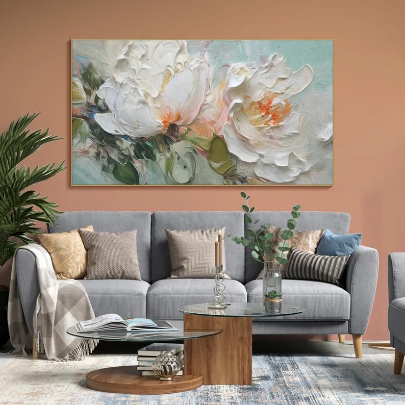 Peintures à l'huile de fleurs pour chambre à coucher et salon lumineux