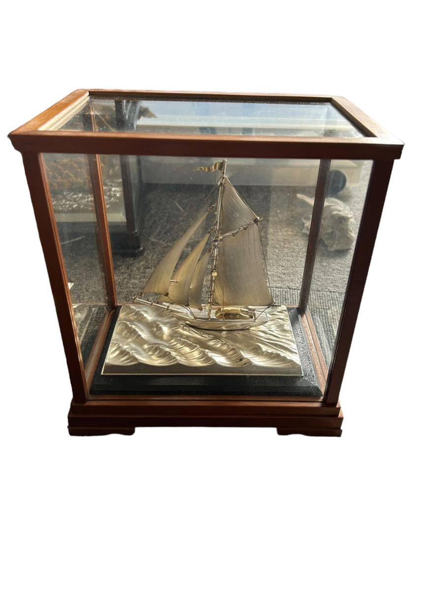 Amazon.co.jp: 置物 ヨット シルバー 銀製 帆船 SILVER インテリア