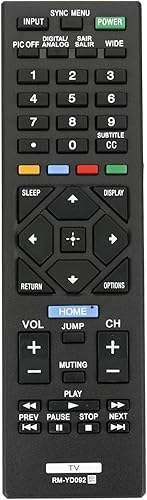 RM-YD092 RMYD092 Control remoto para Sony Bravia LCD TV KDL-32R430B KDL-32R420B KDL-32R421A KDL-40R450 KDL40R470B KDL-40R470B KDL-46R450 KDL-46R450