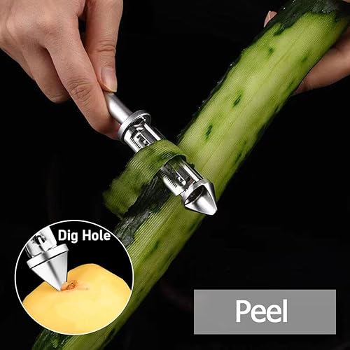 Miniatura 4 de Pelador de verduras todo en uno, pelador de verduras y frutas 3 y 1, cortador de verduras todo en uno, pelador multifuncional de frutas y verduras,