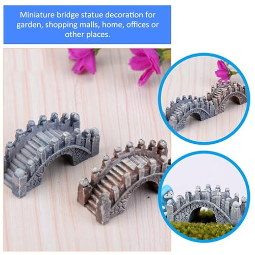 Healvian 4 Stück Palaststil Ornamente FüR Miniatur Landschaften Miniatur Brücke Dekorative Kleine Resin Brücken Für Garten Dekoration Gartendekorationen