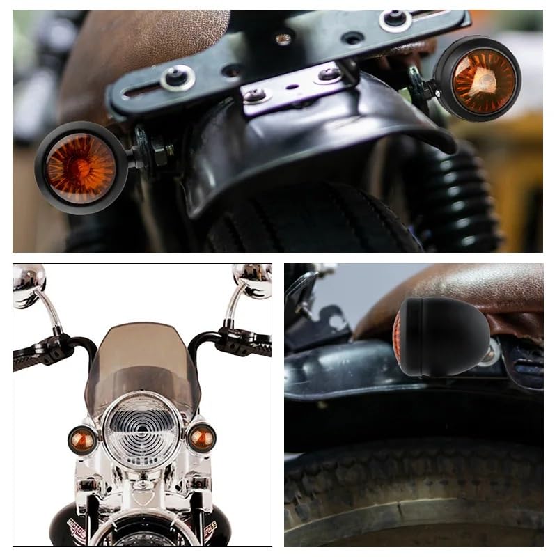 Clignotants de moto chromés étanches avec éclairage rétro puissant