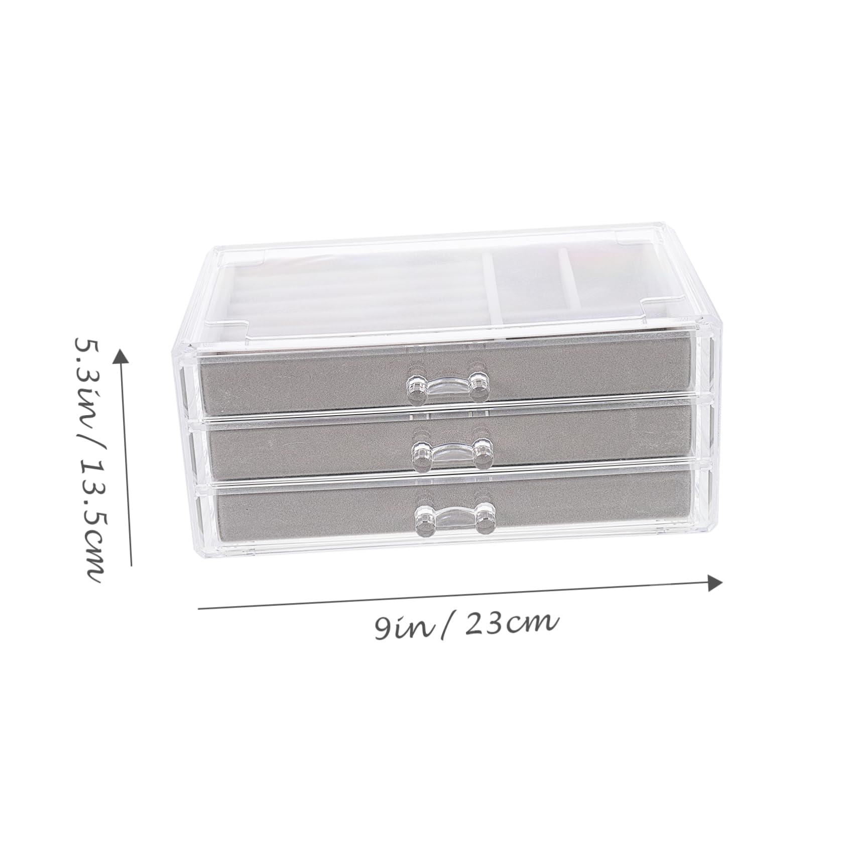 BESPORTBLE Scatola Organizer per Accessori 3 Scomparti in Plastica e Pelucchi, Salvaspazio Multifunzionale per Scrivania e Armadio, per Piccoli Oggetti