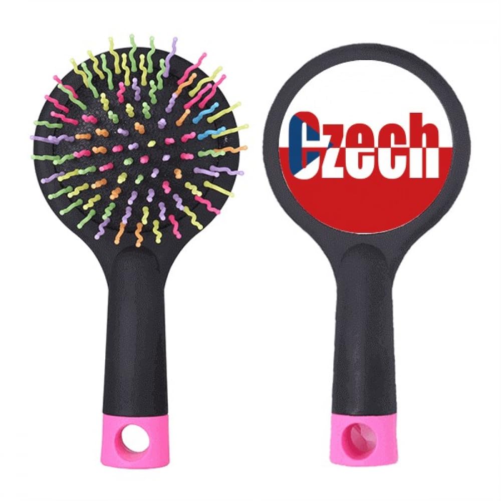 Brosse à cheveux démêlante drapeau tchèque style art déco à coussin d'air - 4