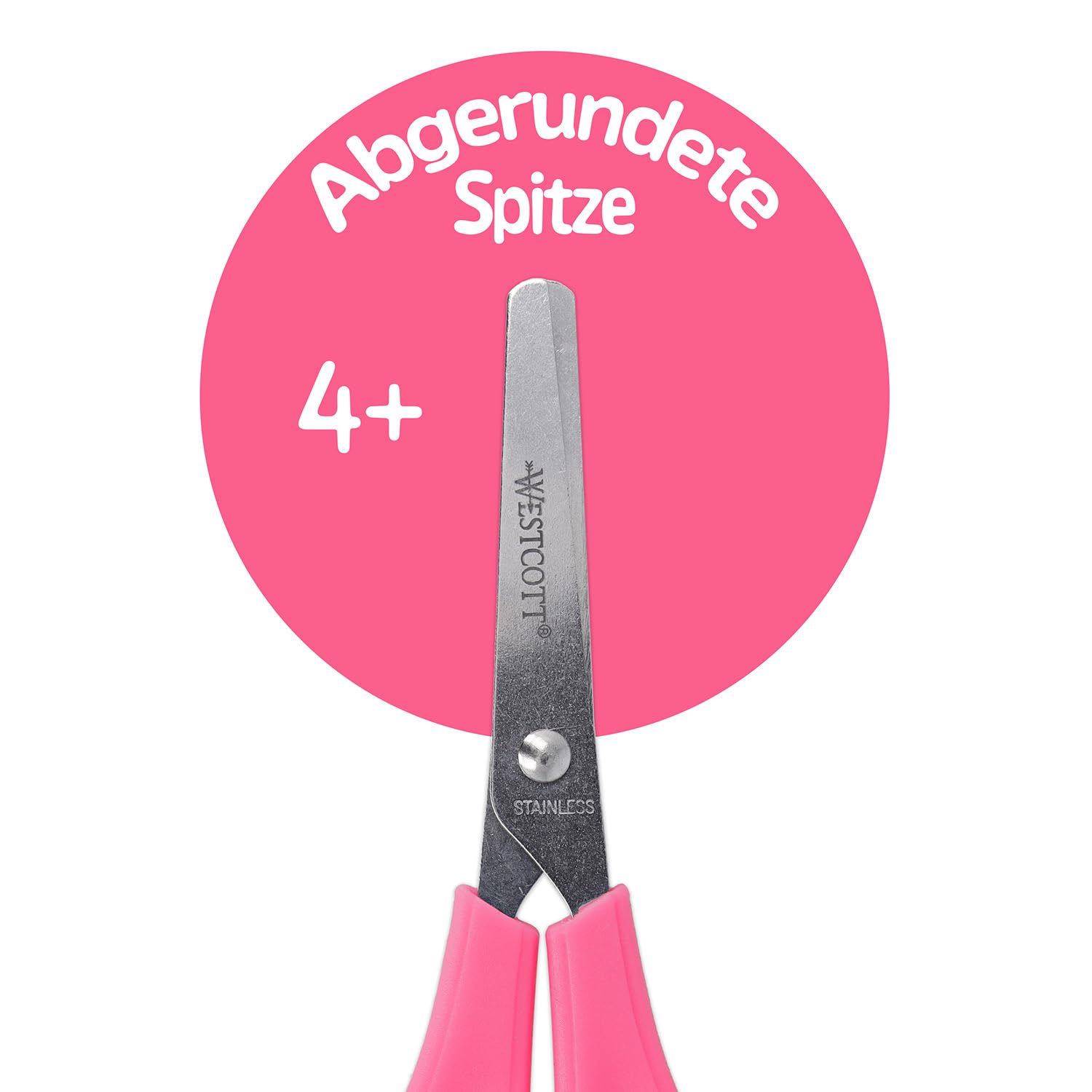 Westcott Kinderschere 30 Stück in Displaybox | Schere mit integrierter 5 cm Skala | Bastelschere 13 cm (5") ideal für Kinderhände | Sicherheit durch abgerundete Spitze | E-2150S