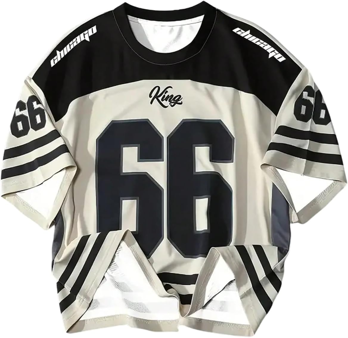 GORGLITTER Boy's Soccer Jersey Number Graphic T-Shirt Y2k Crew Neck Tees Short Sleeve Oversized Sports Tshirt