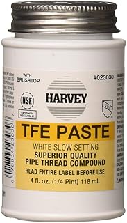 Harvey 23030 Oatey 0 Pipe Thread Compound, 4 Oz, Brush top Plastic Jar, Liquid Paste, 1/4 Pint, White