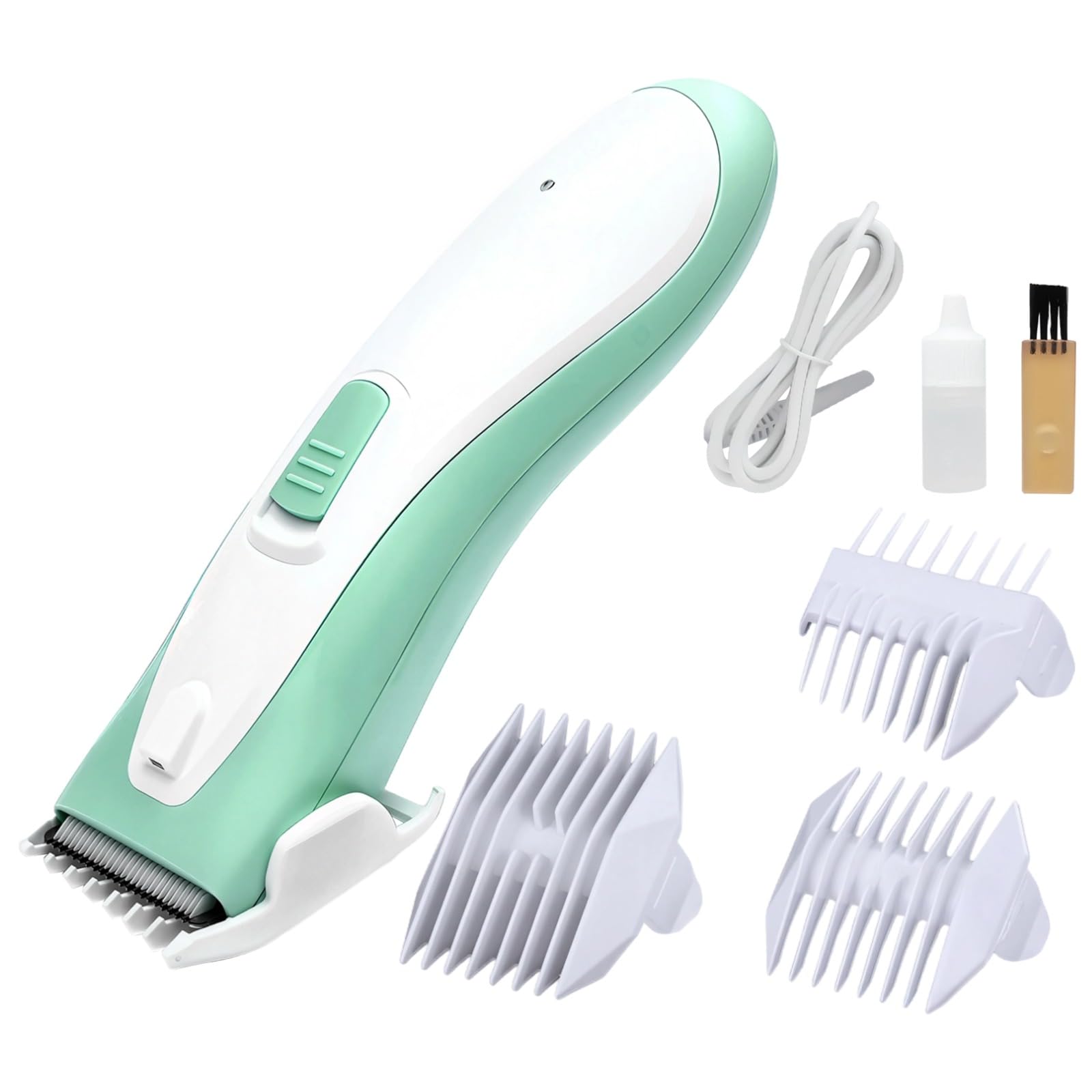 Cortapelos, kit de corte de pelo inalámbrico recargable impermeable con funcionamiento silencioso, cabezal de afeitado de cerámica, 3 peines de límite, carga USB-C, kit de aseo para un corte suave