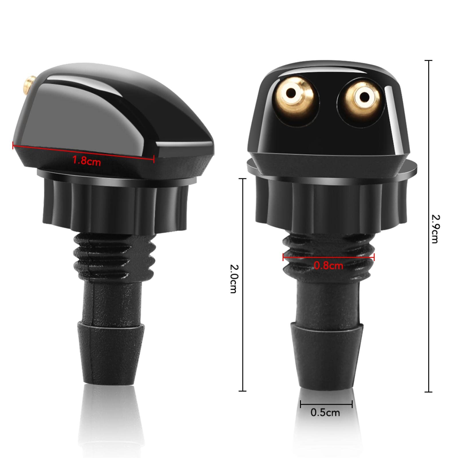 Ugello Lavavetri Compatibile Con Smart Fortwo E Forfour (450 451 454 453) – Ricambio Nero Per Parabrezza Anteriore, Facile Da Installare