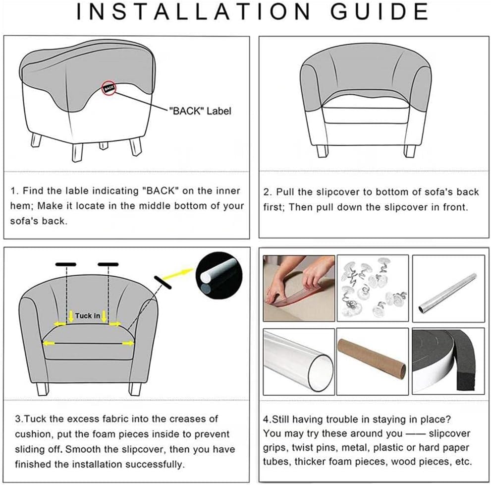 Elastic Couch Covers for Thick Sofa Furniture, Machine Washable, White