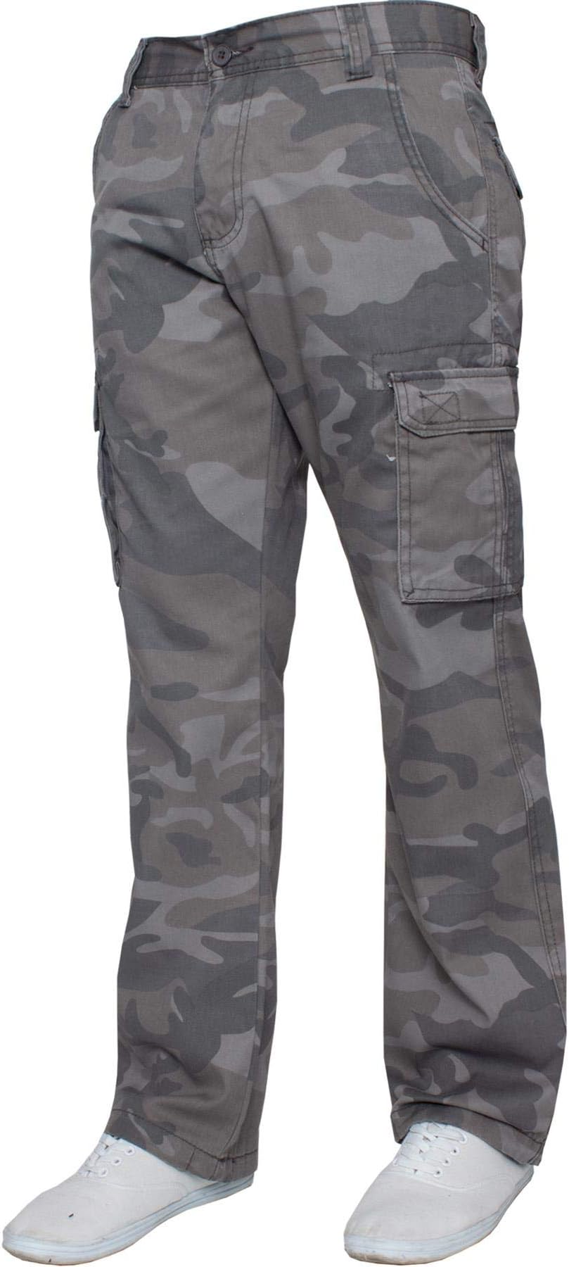 Mens Combat Cargo Trousers Camouflage Camo Summer Pants All Waists by Enzo Jeans