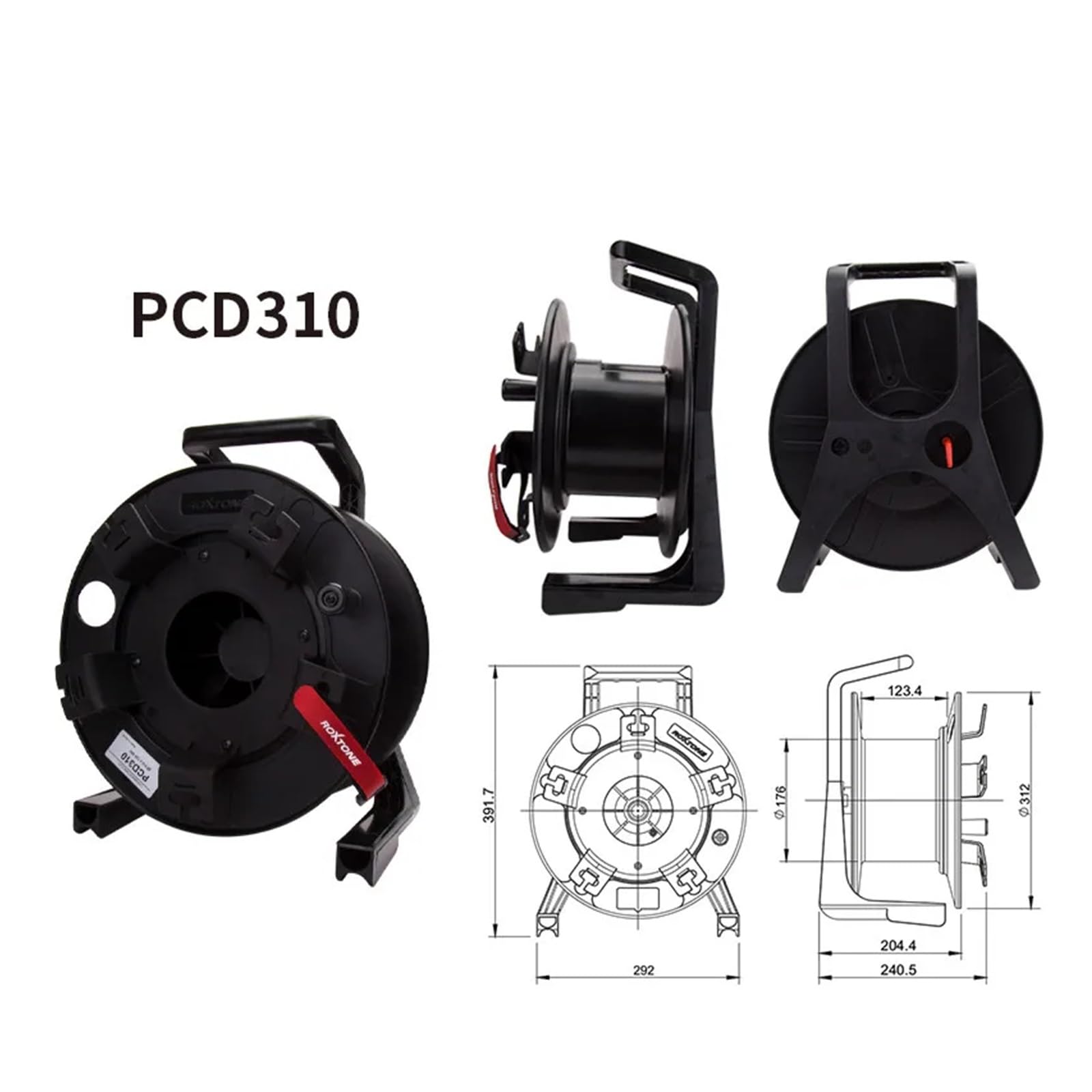 Avvolgicavo Bobina di cavi E, disco vuoto in fibra ottica, tamburo for cavi infrangibile in plastica polimerica, PCD310(PCD310 4hole panel)