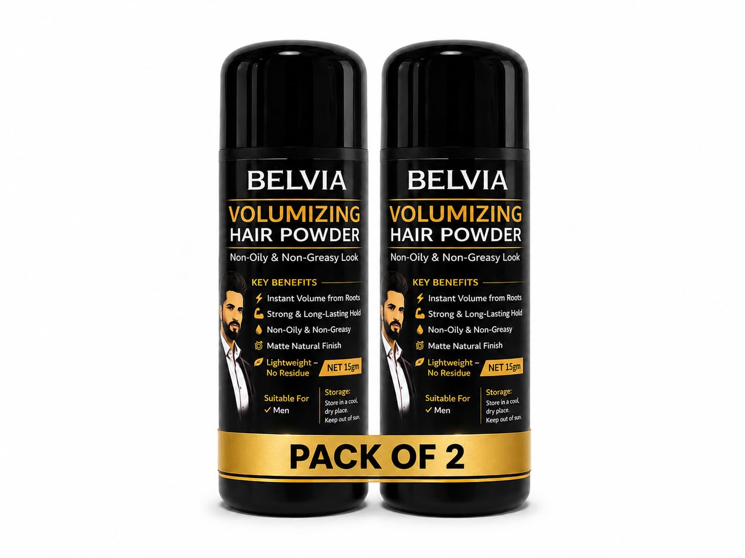 Belvia Volumizing Hair Powder for Men, 15 g each | pack of 2 | Instant Root Volume, Strong Long-Lasting Hold, Matte Natural Finish, Non-Oily & Non-Greasy, Lightweight No Residue-image-43