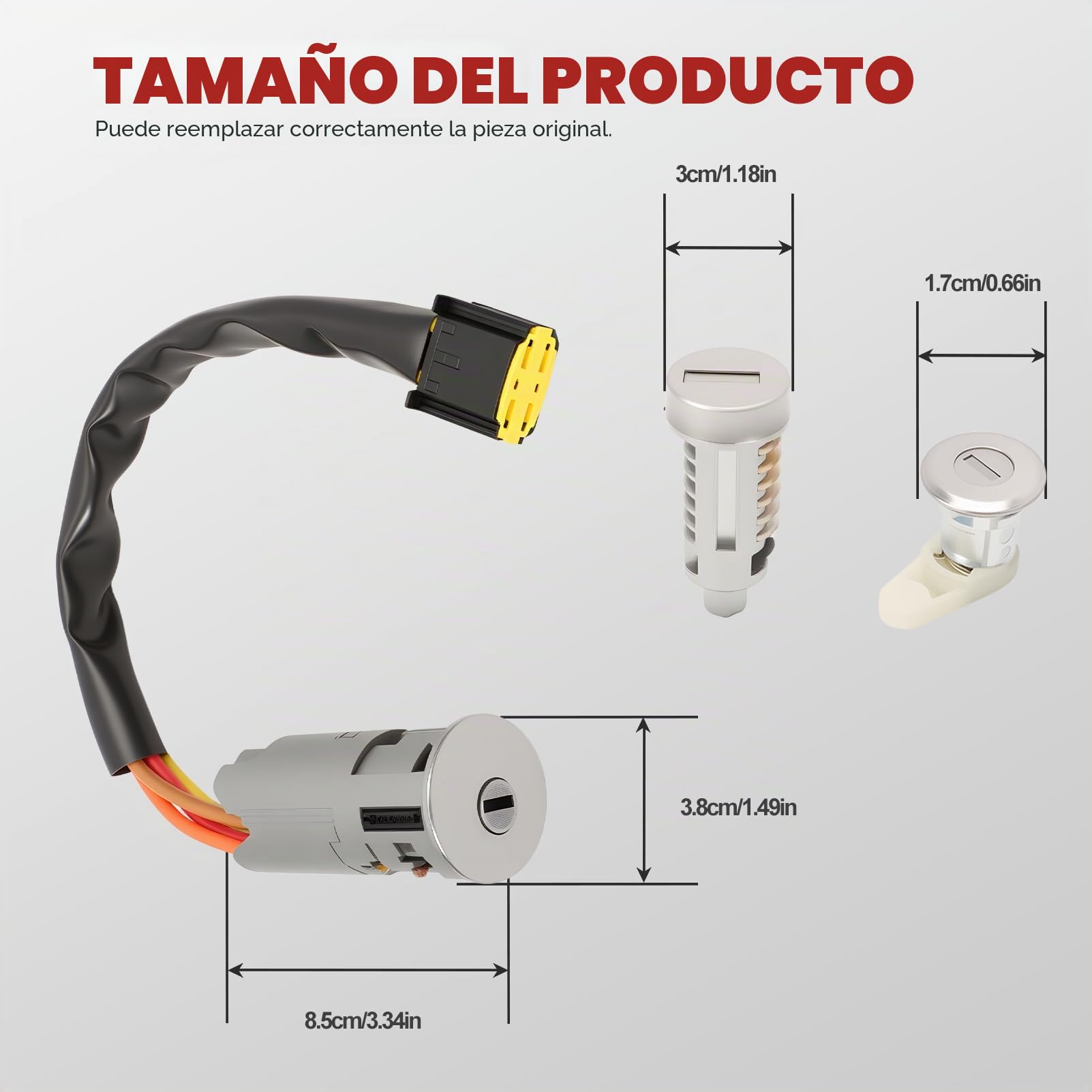 Kit antirrobo de dirección con barriles de cerraduras de puertas y maletero para Dacia Logan (2004+), Sandero (2008+), Clio 2 (1998-2008), Twingo (1999-2006) con 2 llaves