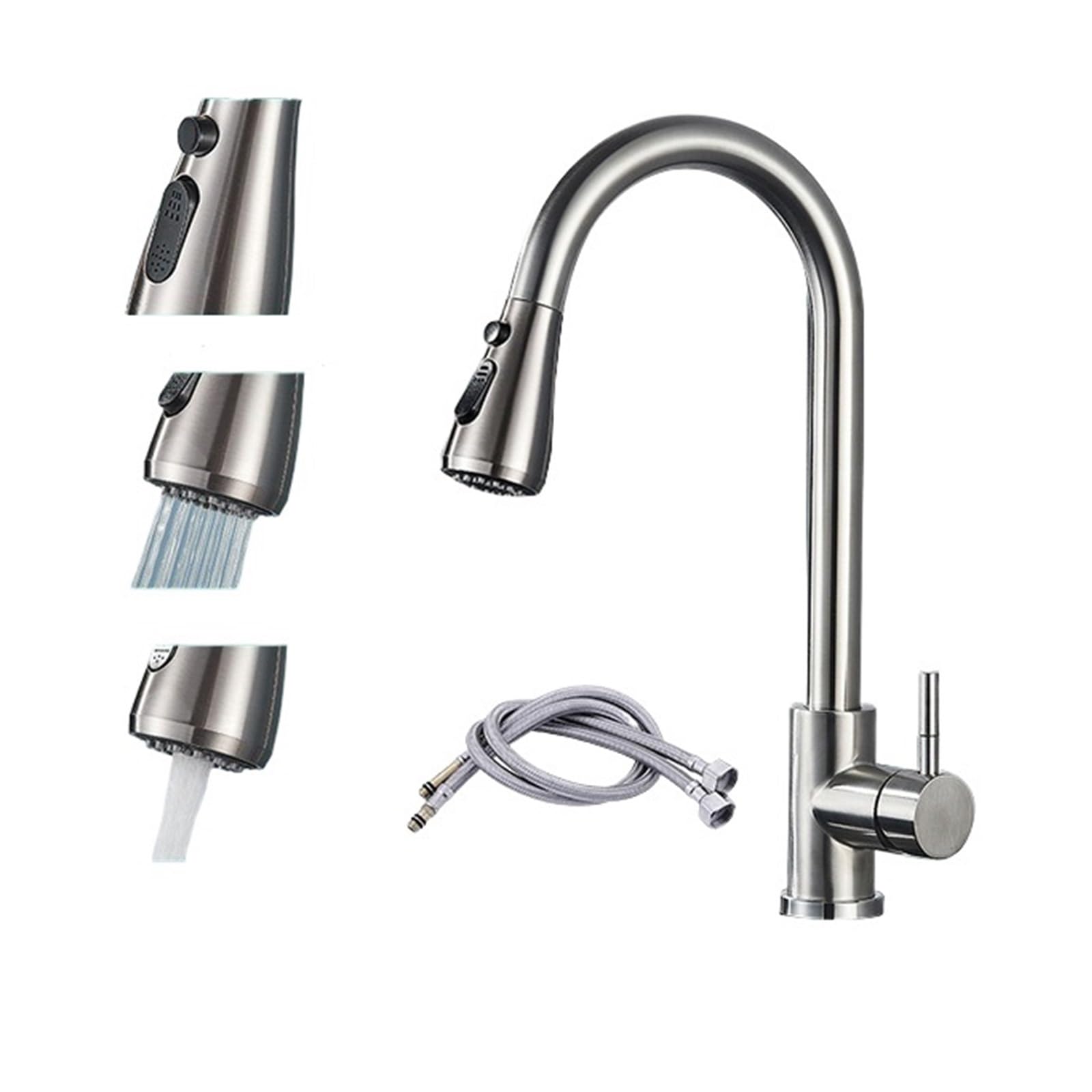 Robinet flexible de cuisine avec douchette extractible double jet