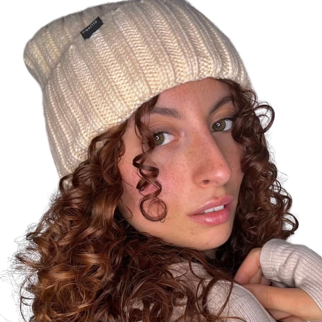 Offtopic® Cappello Invernale Donna Cashmere e Interno 100% Seta per Capelli Sempre in Ordine | Berretto Cuffia Anticrespo | Elegante Idea Regalo Unica