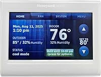 Honeywell TH9320WF5003 Wi-Fi 9000 Color Touchscreen Programmable Thermostat - Requires C-Wire, White, Made in USA