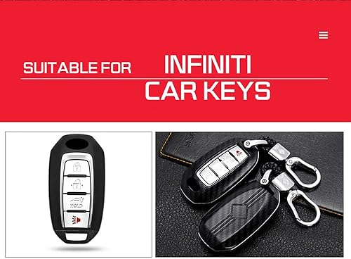 Miniatura 3 de ontto Funda para llavero con Keychian compatible con Infiniti 2018-up, guante de llave de automóvil, bolsa remota de entrada sin llave para Q50 Q60