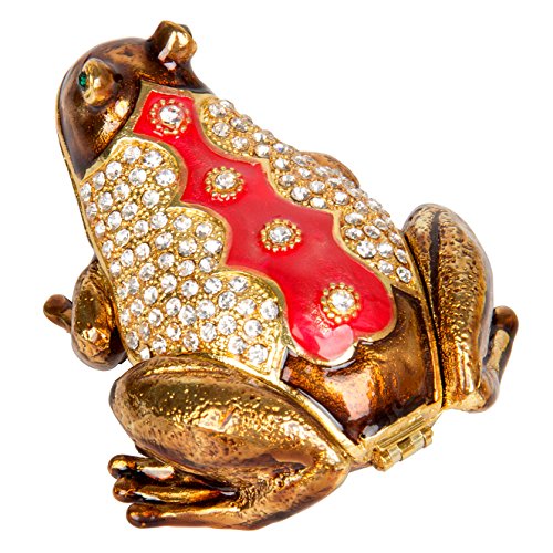 Qifu-Hand Painted Enameled Frog Decorative Hinged Jewelry Trinket Box Unique Gift For Home Decor #TOP1