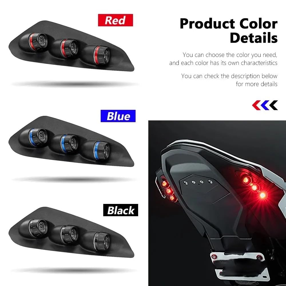 Feu arrière à LED intégré avec clignotants pour moto S1000RR, compatible avec BMW S1000RR 2023, 2024 et S 1000 RR (Bleu)