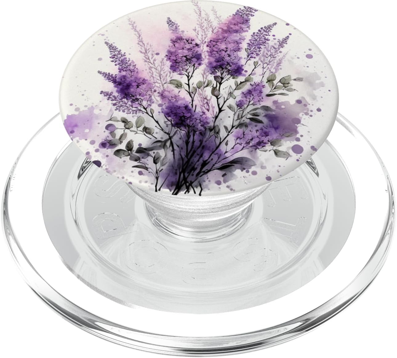 Purple Lavender Botanical Watercolor Blossom Flowery PopSockets PopWallet for MagSafe