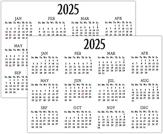 2025 Calendar Stickers Labels 5 * 7 Inch 2025 Mini Planner Calendar Stickers Removable Monthly Planner Schedule Decals Strips for Notebooks & Journals(4 Pack)