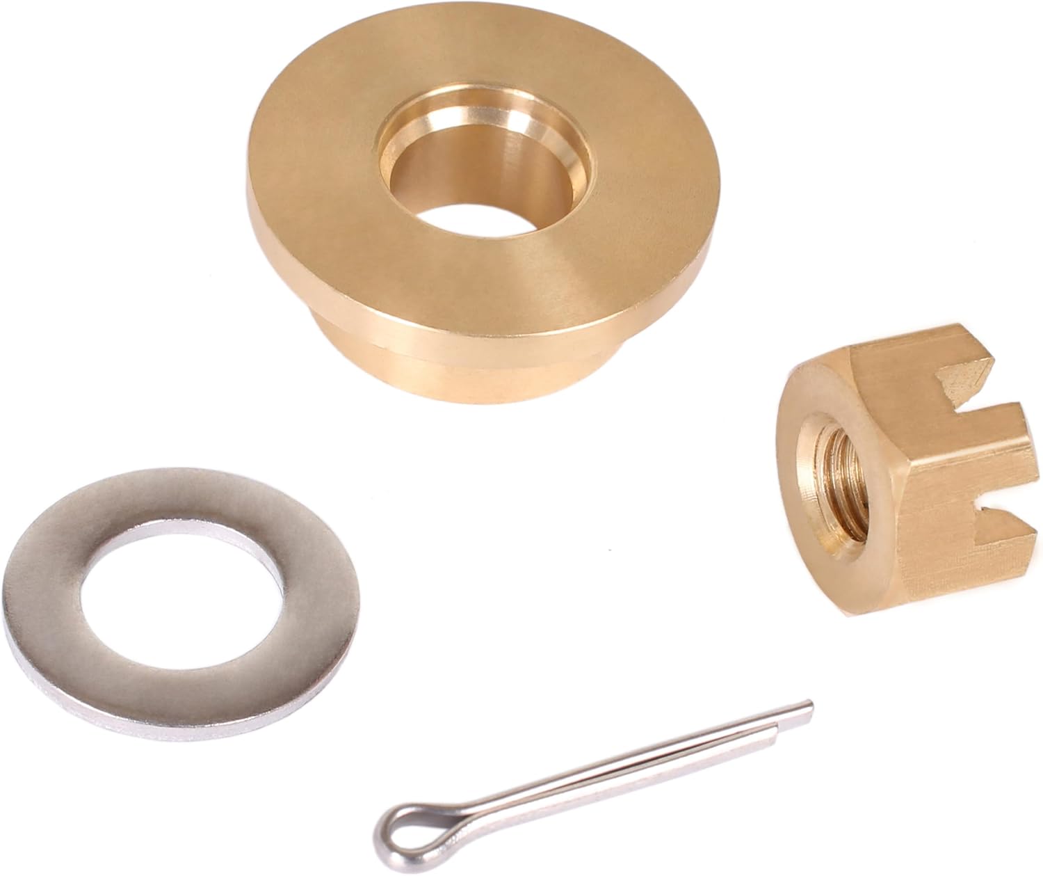 SouthMarine Boat Engine 90501-ZW9-000 Thrust Washer, 90301-ZV4-000 Castle Nut, 90513-921-000 Spacer, 90758-ZV4-000 Split Pin for Honda 8HP 9.9HP 15HP 20HP Outboard Motor Propeller Hardware Kit