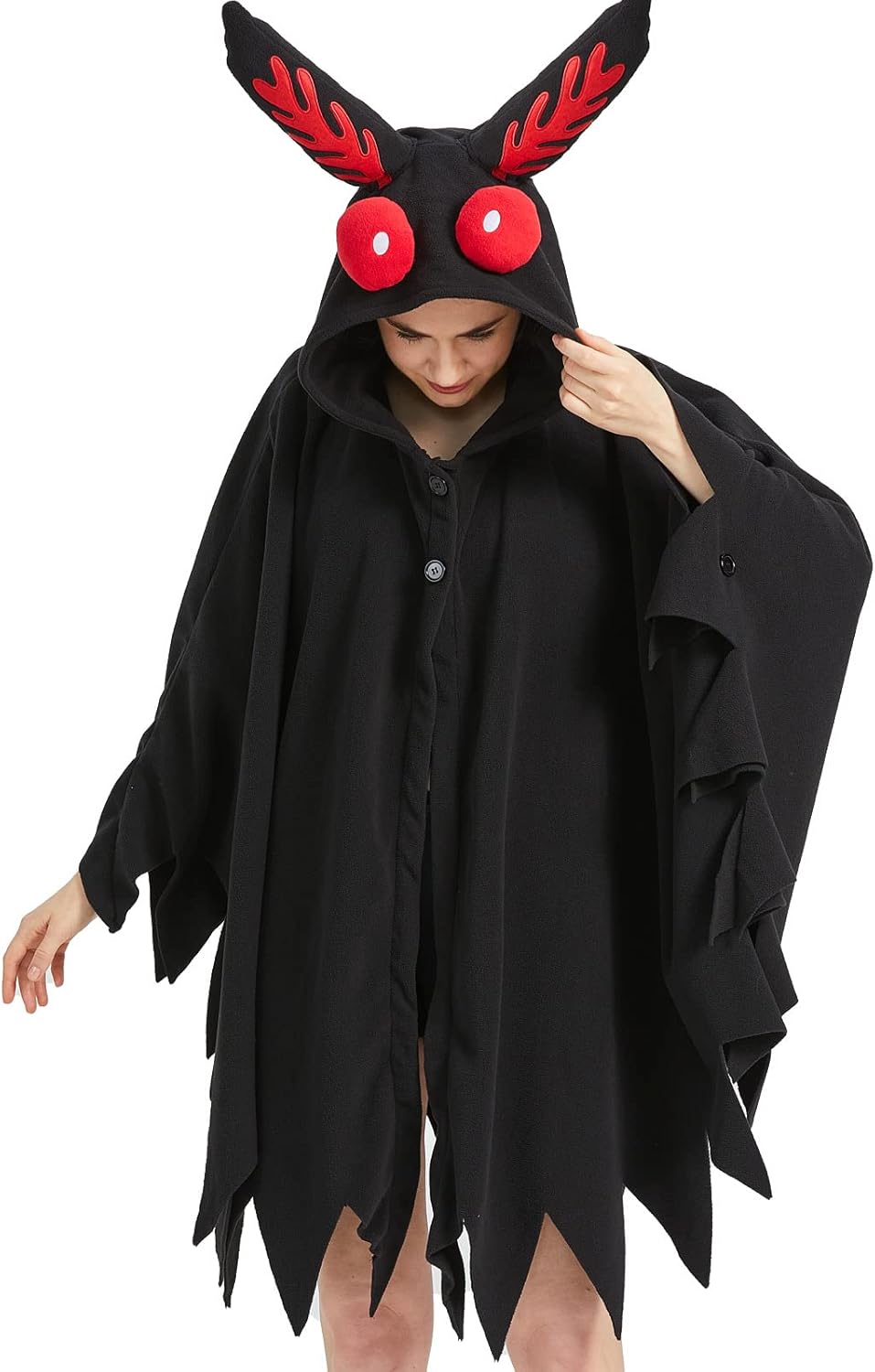 Unisex Mothman Costume Mothman Cosplay Hooded Christmas Costumes Party Cape - Image 3