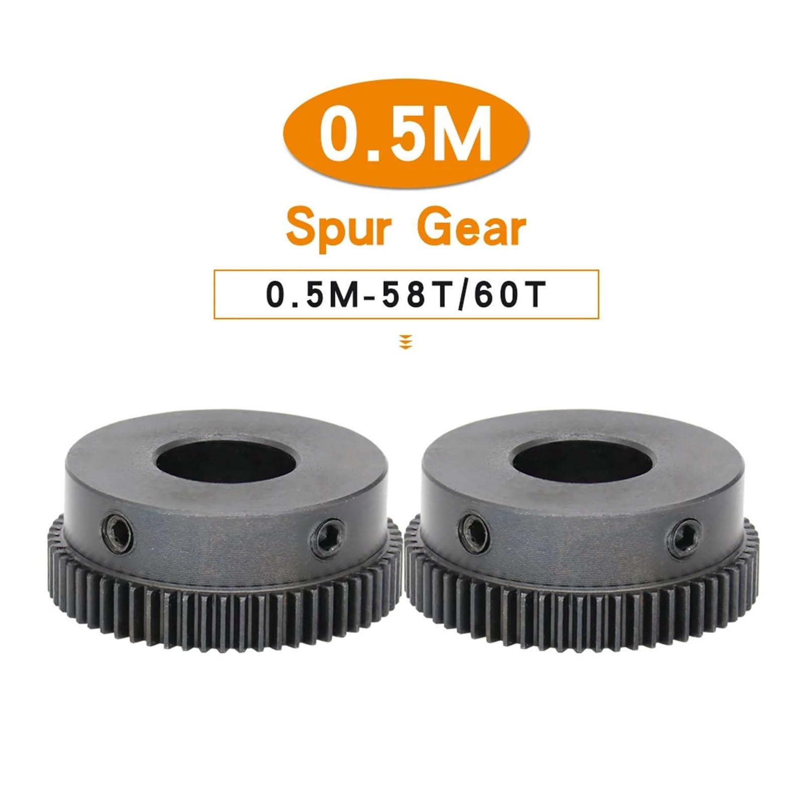 Bevel Gear Pinion Hardware Mechanical 0.5M-58T/60T Bore Size 6 Mm Mini Gear Wheel SC45#Carbon Steel Blackening Teeth Height 5 Mm Transmission Parts(12 mm)
