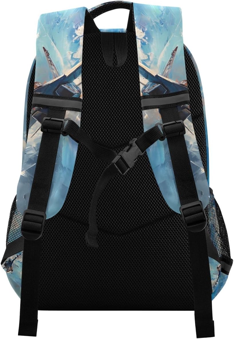 ALAZA Toddler Backpack School Girls Boys Bookbag Kids Children Bags Fighter Jet Painting Student Daypack Travel Teen - Image 2