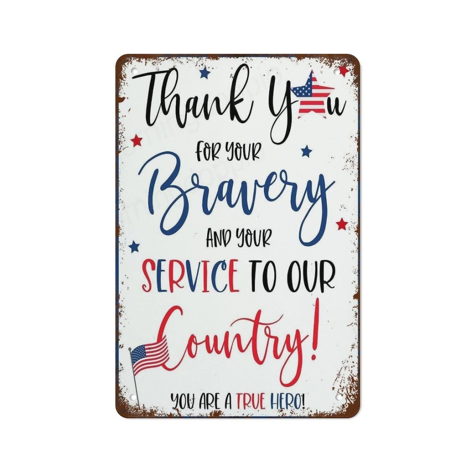 ICYJRFHLTF Vintage Veteran Appreciation Sign Military First Responder Tribute Metal Tin Sign Hero Decor 8 X 12 inch
