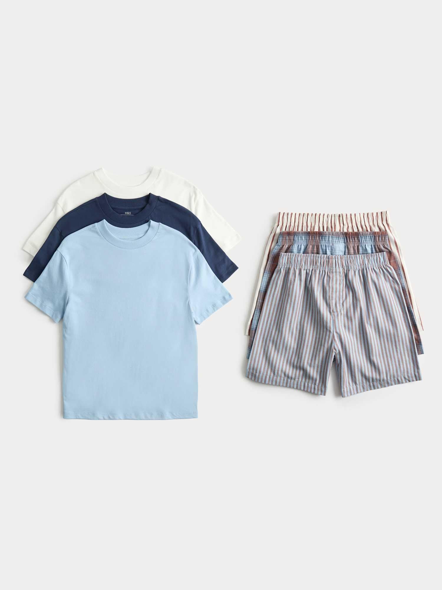 Marks & Spencer Conjunto de 3 Pijamas Cortos de algodón (6-16 años) Niños