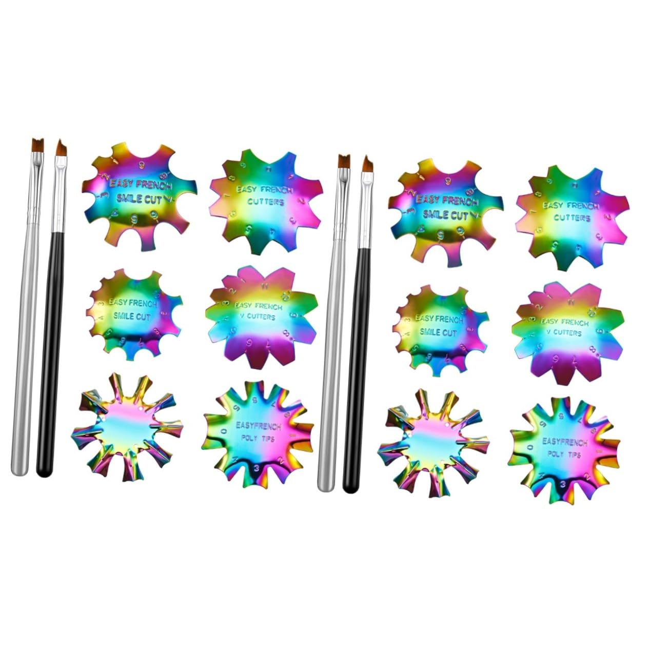 FRCOLOR 2 Set Di Modelli Per Nail Art Kit Per Manicure Francese Modelli Per Unghie Strumenti Per Nail Art Forniture Per La Casa