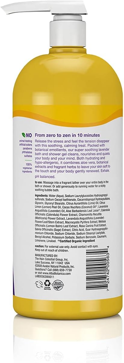 Alba French Lavender Bath and Shower Gel, 32 Ounce - 3 per case.