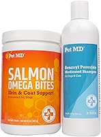 Vista 1 de Pet MD Champú de peróxido de benzoilo y Pet MD Salmon Omega Bites