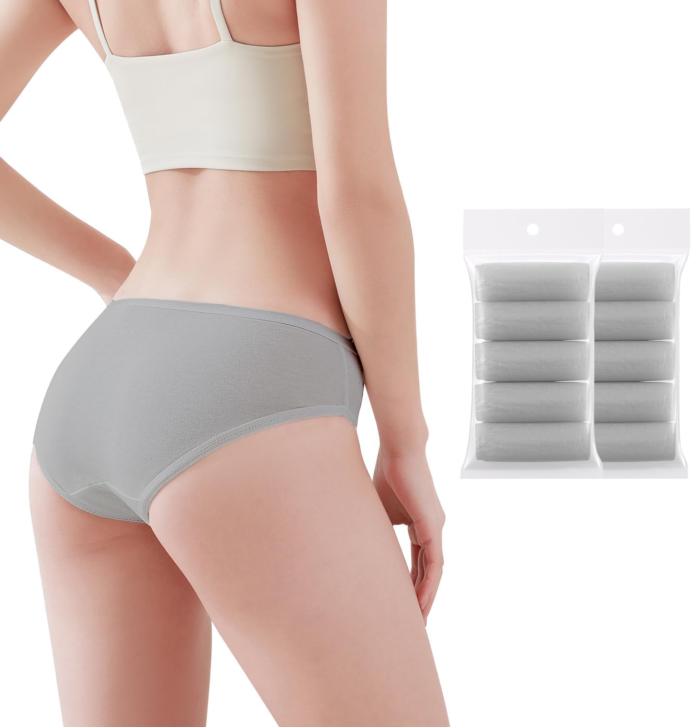 20/10/5 Pack Women's Disposable 100% Cotton Underwear Ladies Briefs Panties for Travel Hotel Spa Hospital Stays Emergencies