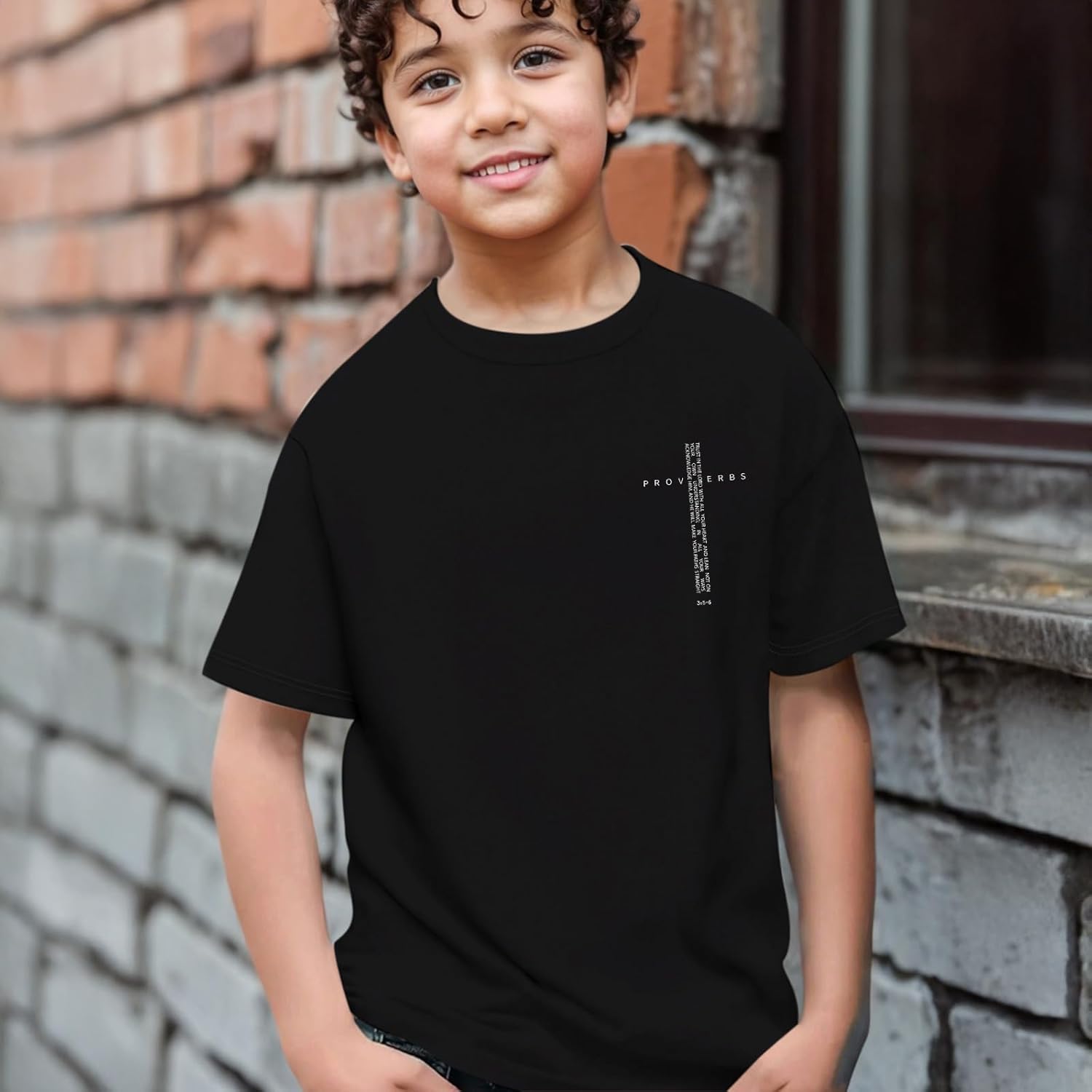BeWithYou Kids Christian Shirts Boys Vintage Religious Faith Jesus Shirt Inspirational Bible Verse Cross Graphic Tee Tops - Image 4