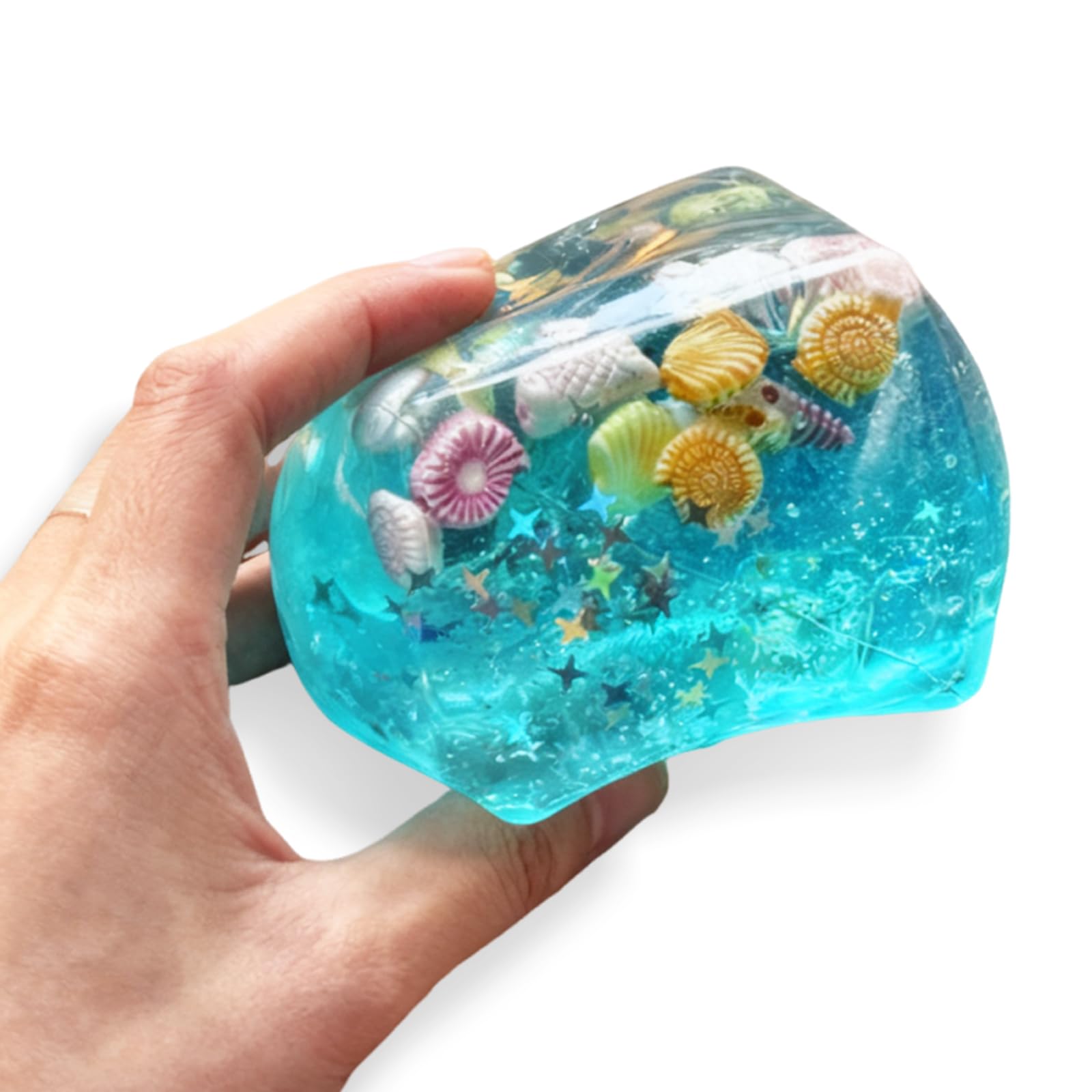 Stress Balls Fidget Toys, 2026 New Squeeze Ice Cube Marine Style Shells, Soft Slow Rise Stress Relief Toys for Adults Teenage Classroom Prizes
