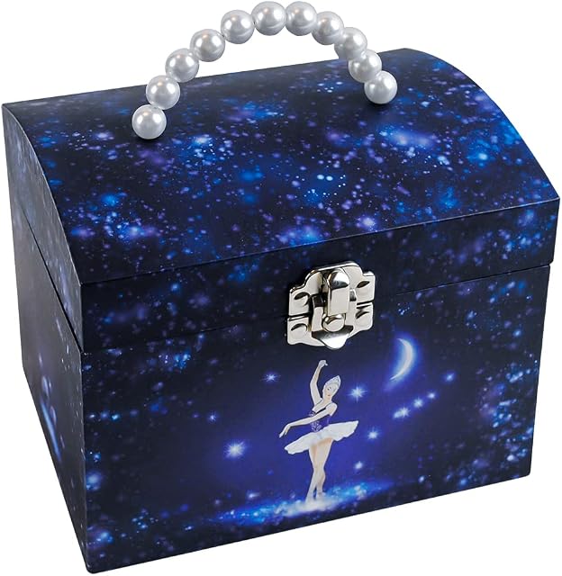 TROUSSELIER - Duże pudełko na biżuterię z muzyką - Star Tancerka - Vanity Case - Granatowy kolor